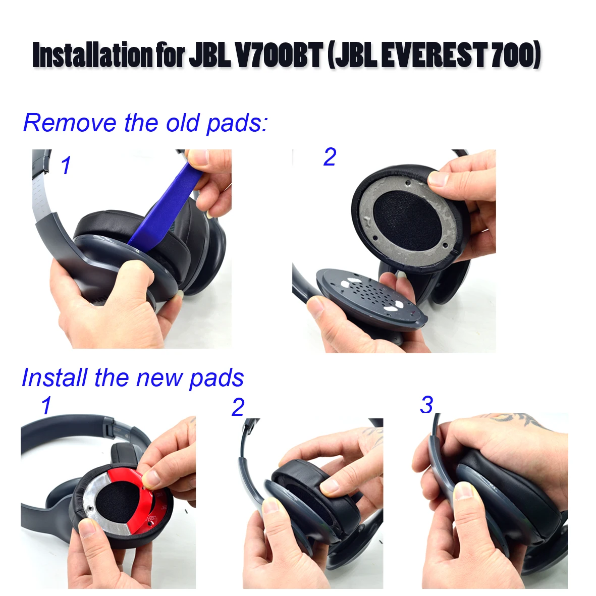 Replacement cushion ear pads earpad earmuff for JBL V700BT (JBL EVEREST 700)  \u0026 V700NXT (JBL EVEREST ELITE 700) Headphones|Earphone Accessories| -  AliExpress