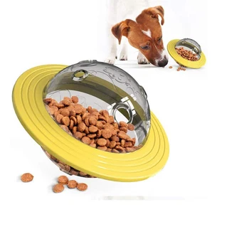 

Dog UFO Treat Toy Dog Food Treat Toys Interactive Shaking Leakage Slow Food Feeder Ball Dogs Treat Dispenser For Pets Dogs Tools