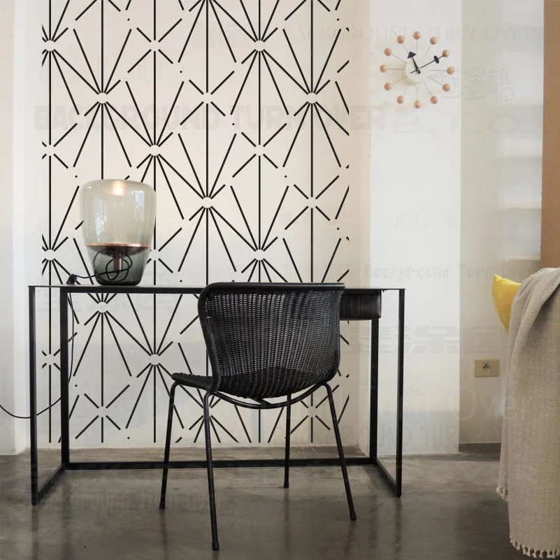 40cm - 60cm Stencil For Wall Large Paint Painting On The Decor Furniture Template Door Cherry Blossoms Flower Petal Leaf S088