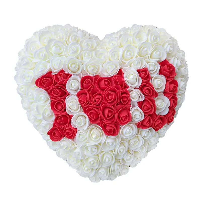 Dropshipping 30CM Artificial Rose Heart Shaped with LED Light for Valentine's Day Birthday New Year Gifts Love Gift