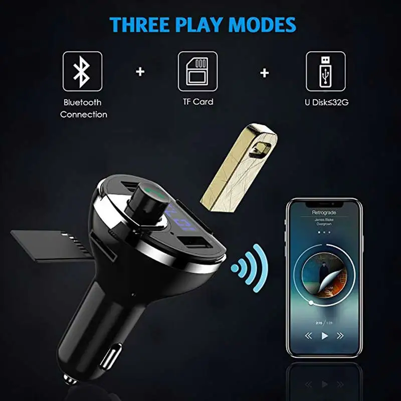 Bluetooth fm-передатчик для CarDual usb зарядки портов громкой связи U Dis TF карта MP3 музыкальный плеер