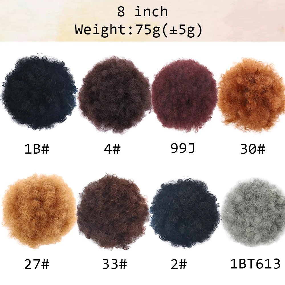 WEILAI Завязывающийся шнурок афро буффа черный американский пучок волос пушистые