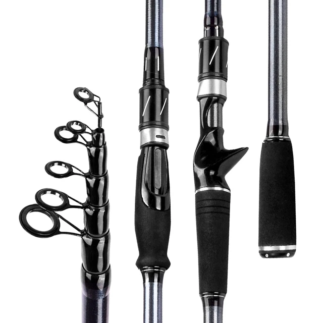 Bison Section Travel Fishing Rod Set - Black (6 pc) for sale online