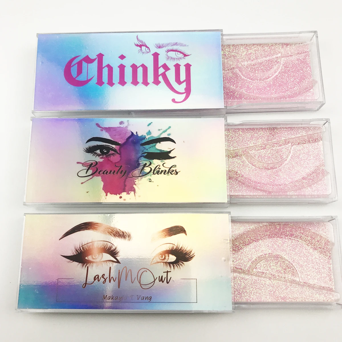 wholesale 3d mink lashes case eyelash packaging box lash boxes packaging custom logo plastic sliding clear custom lash boxes