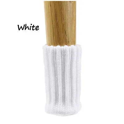 4pcs/Set Anti Slip Furniture Legs Mat For Chair Socks Bumper Damper Table Feet Rug Caps Felt Pads Knitting Protector white