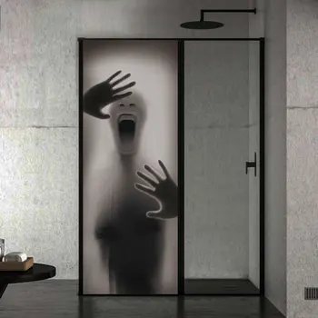 

2 Pcs Halloween Door Sticker Glass Post Horror Photo Creative 3d Door Sticker Personality Door Home Decoration Wall Sticker