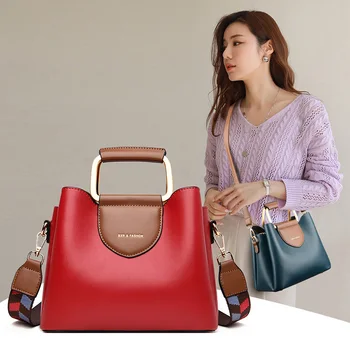 

Elegant Winter Ladies Handbag High-quality Leather Shoulder Bags Simple Tote Female Large Capacity Purse Messenger Bag for Women