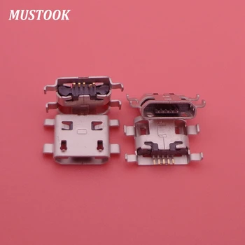 

50pcs/lot Micro USB connector Charging port socket plug dock B type female jack sink 1.0 DIP 5Pin 4FEET FLAT MOUTH