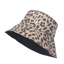 Панама с леопардовым принтом, хлопковая Двусторонняя шляпа, женская модная кепка для путешествий, Панама, шляпа рыбака для женщин