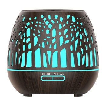 

400ML Dark wood grain Smart Diffuser Home Air Humidifier Essential Oil Aromatherapy Diffuser Air Purifier Eu Plug