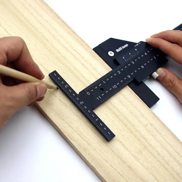 High-precision T Type Woodworking Multifunction Ruler Scriber Measuring