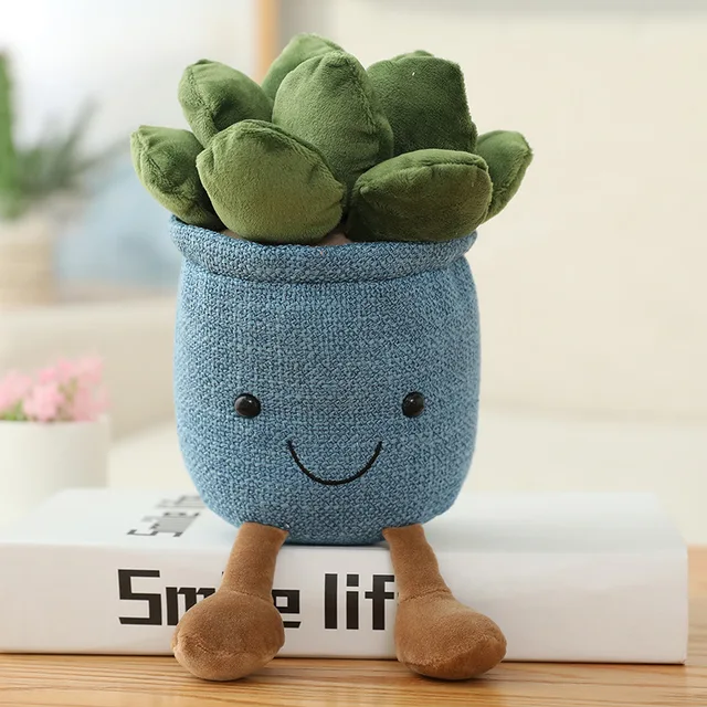 25CM Plants Plush Stuffed Toys Lifelike Tulip&Succulent Soft Bookshelf Decor Doll Creative Potted Flowers Pillow Girls/Kids Gift