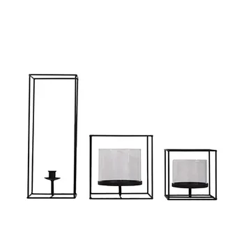 

Simple Candle Holder Candlestick European Metal Wrought Iron Geometric Romantic Christmas Candlestick Golden Home Decor 50X176