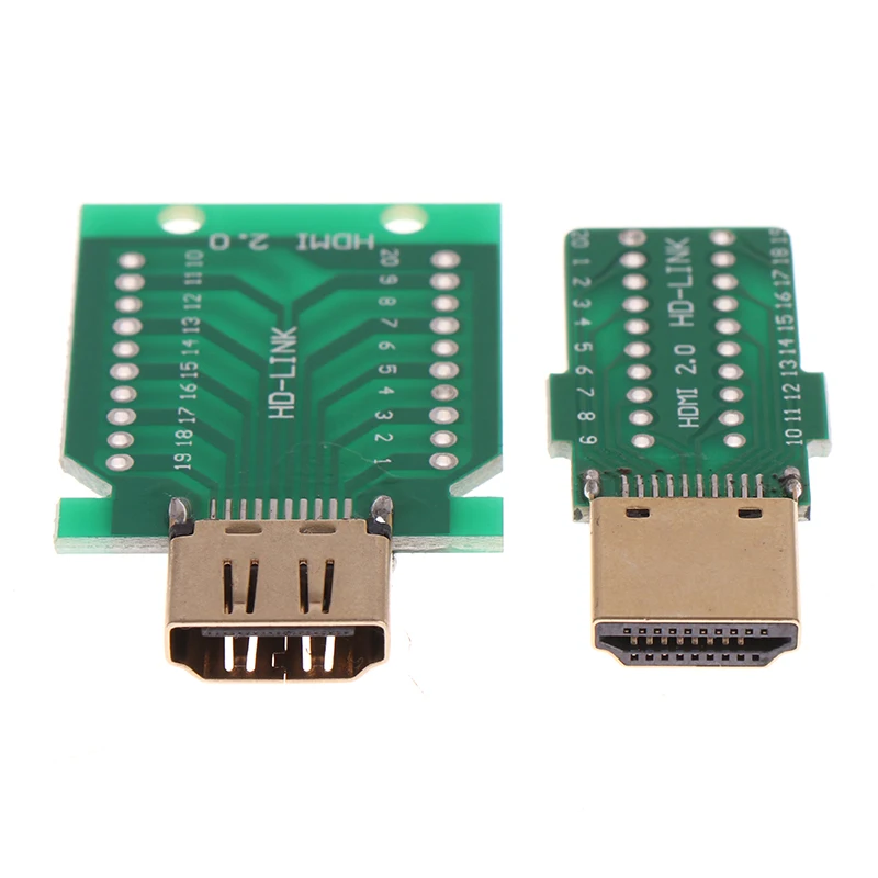1 шт. сделай сам Стандартный HDMI сварной штекер гнездо 19-контактный кабельный
