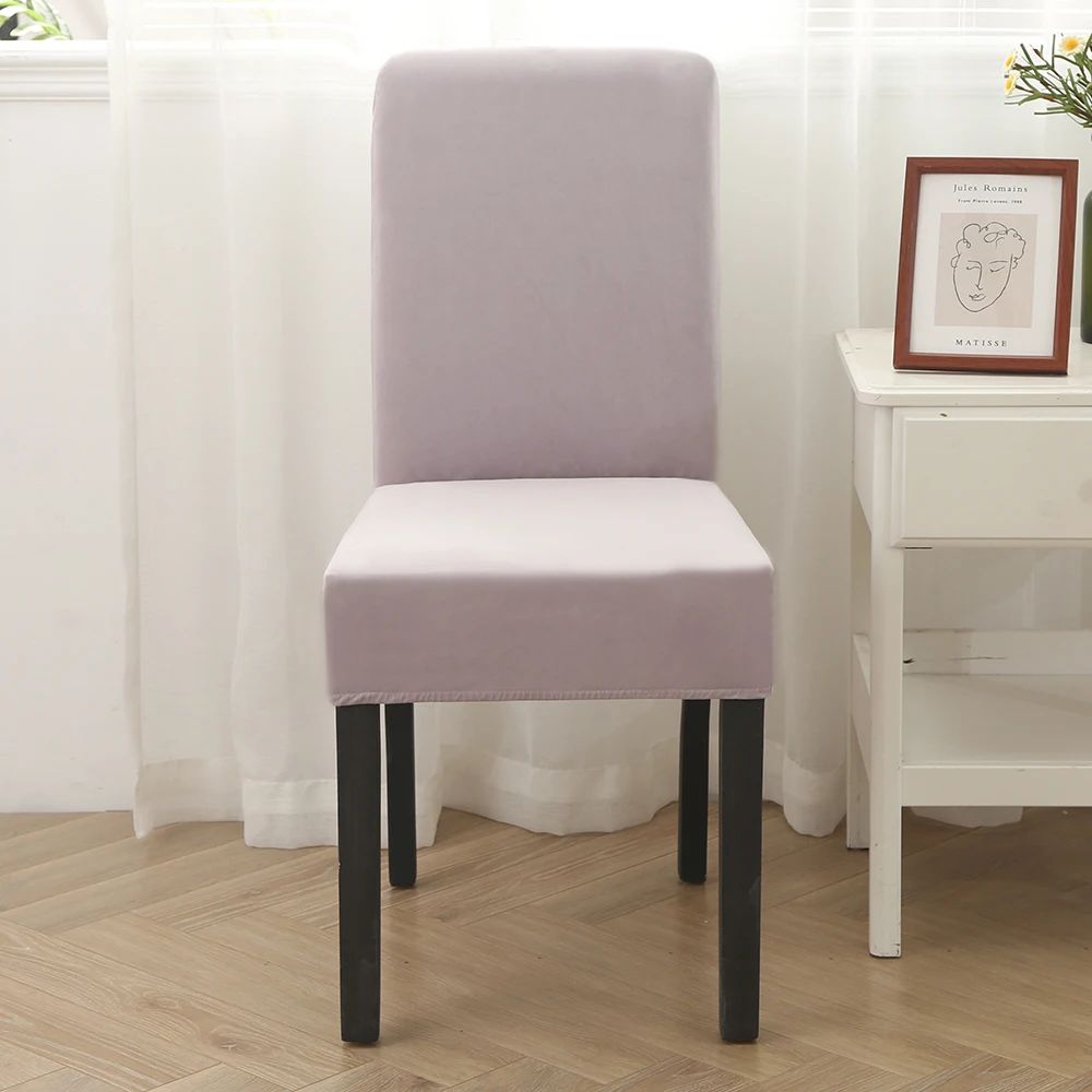 purple 1/2/4/6 шт. эластичные чехлы для стульев серебро однотонные велюровые спортивные Цвет чехлы для стульев многофункциональный эластичные чехлы для стульев для дома Обеденная - Цвет: purple
