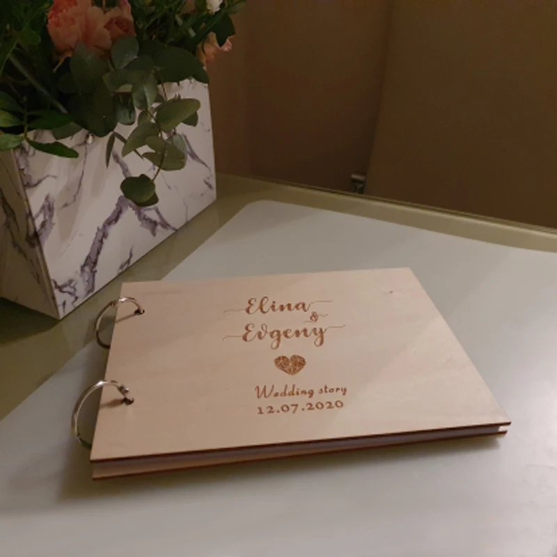 Modern Wedding Guest Book, Personalized Calligraphy Alternative Modern Guest Book, Names and Date Wedding Journal A5/A4