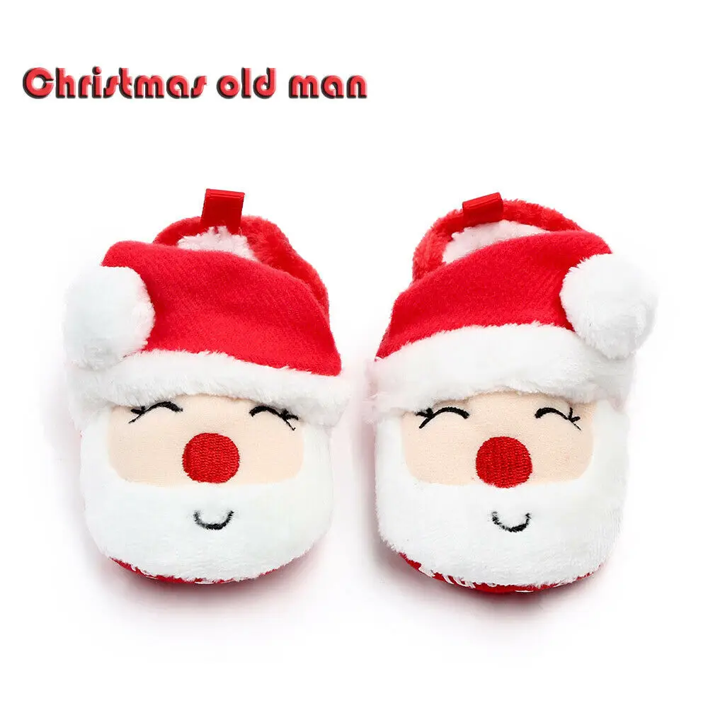 Pudcoco/вечерние рождественские детские хлопковые ботинки; детские ботинки для мальчиков и девочек; милые теплые ботинки с героями мультфильмов для мальчиков и девочек; утепленные первые ходунки - Цвет: Christmas old man
