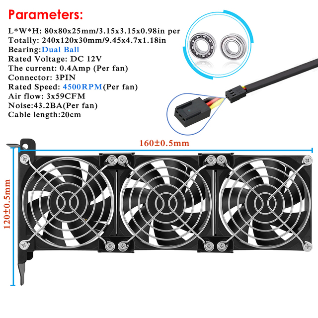 Universal VGA Cooler 80MM 90MM Ultra Quiet Desktop Computer Chassis PCI Graphics Card Double Fan&Triple Fan Radiator