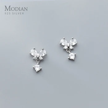 

MODIAN New Insect Drop Earring for Women 925 Sterling Silver Sparkling AAA Zircon Cute Butterfly Earring Finr Jewlry Brincos