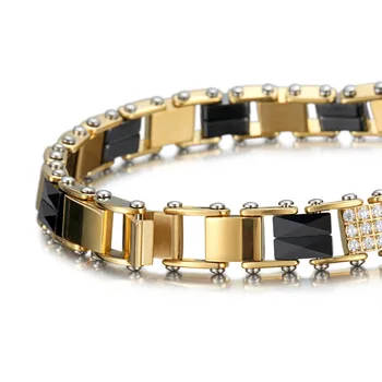 

Zircon Bracelets Bangles for Lady Shiny Three Row Drill Elegant Luxury Black Ceramics Bracelet Jewelry for Women