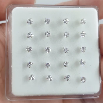 

20pcs/pack 925 sterling silver nose stud square cubic zirconia nostril stud bone fashion nose piercing jewelry
