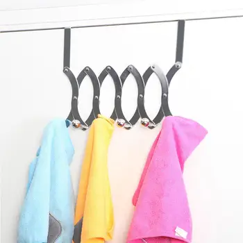 

1PC Creative Retractable Coat Hanger Organizer Home Stainless Steel Kitchen Wall Door Bedroom Door Hanging Hook
