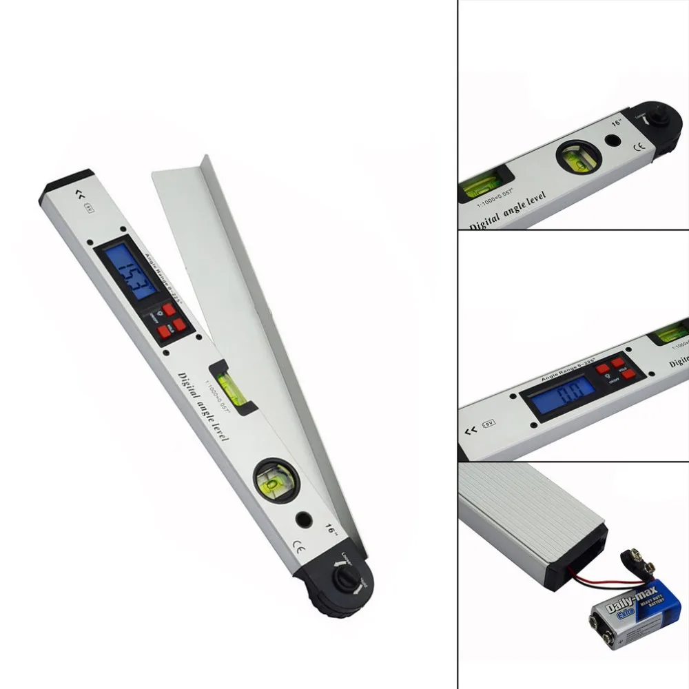 

400mm/16inches 0~225 Degree Professional Infrared Protractor Digital Display Angle Meter Electronic Laser Spirit Level
