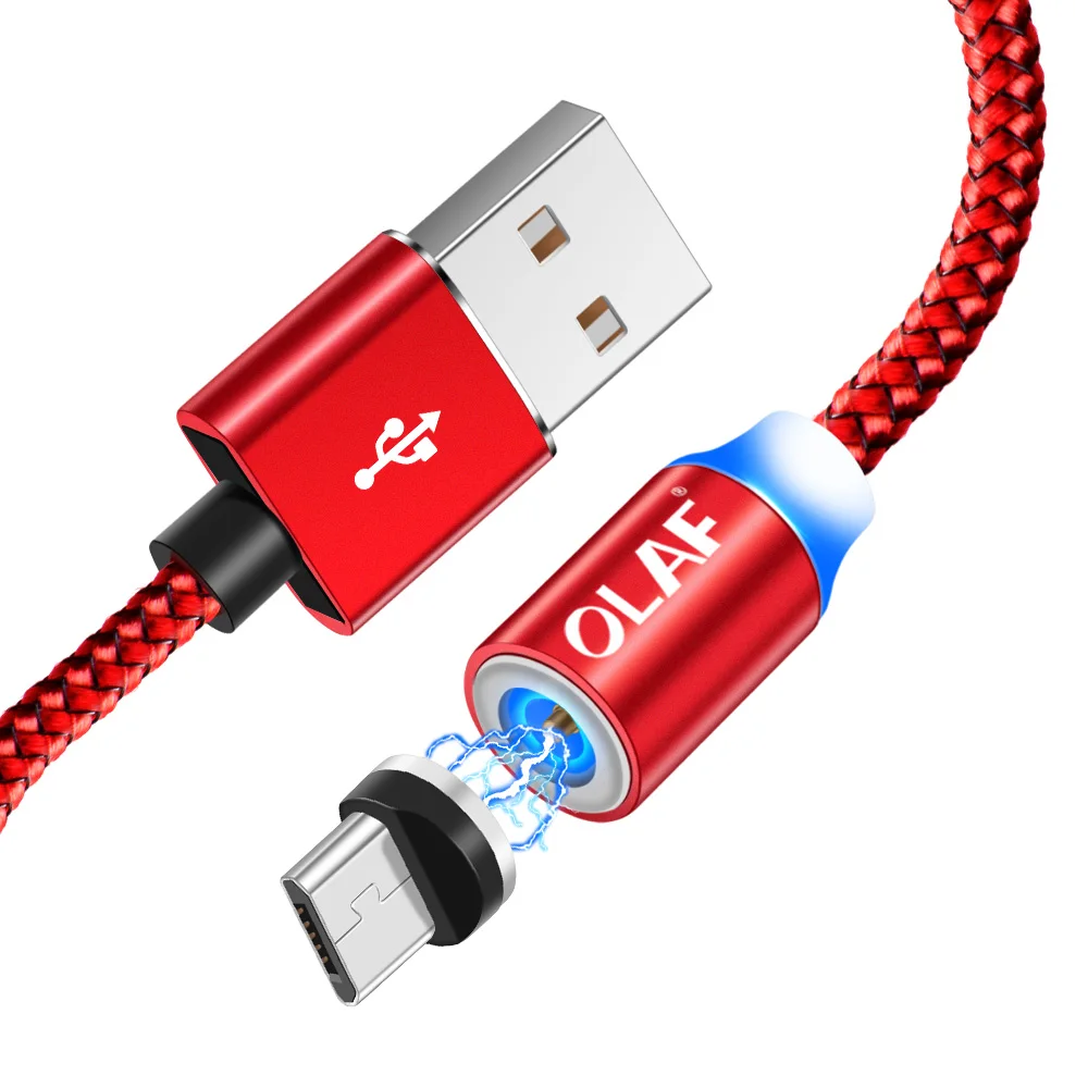 Магнитный USB кабель для huawei samsung type C type-C зарядный USB C Магнитный кабель Micro USB Мобильный шнур для телефона провод для iPhone 11 магнитная зарядка магнитный кабель провод для зарядки шнур для зарядки те - Цвет: for micro red