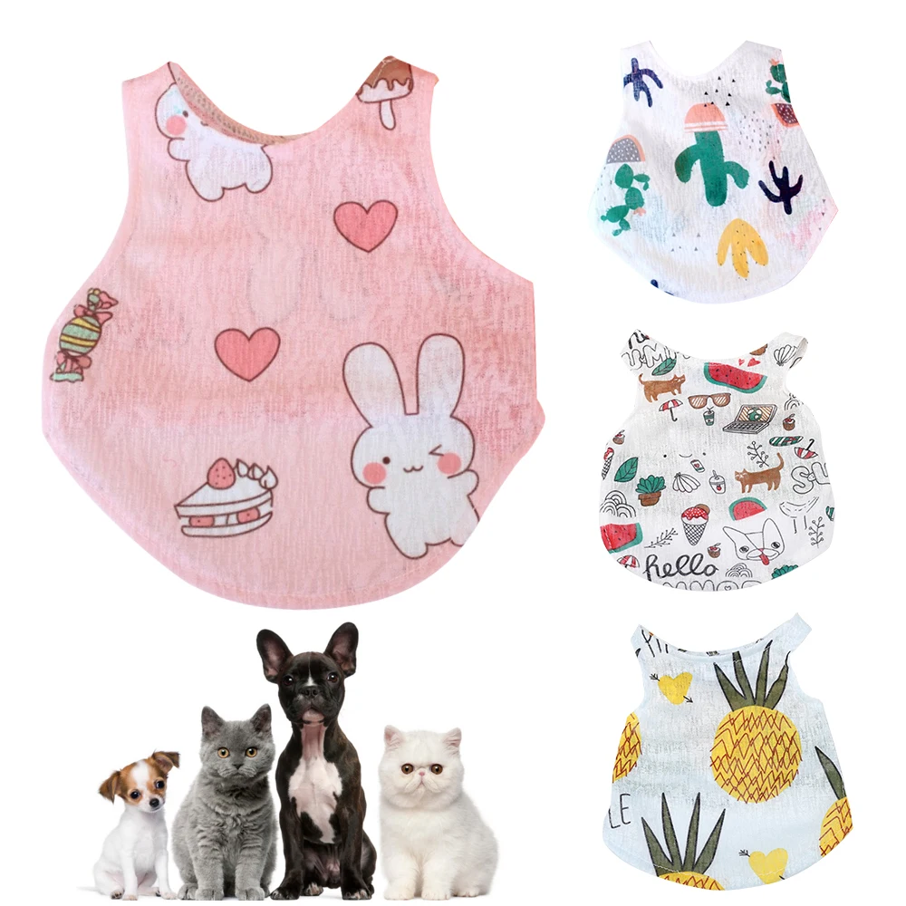 

XS-XXL Cute Dog Puppy Dress Clothing Pet Cat Dogs Vest Acrylic Fibers Spring/Summer Pet Dog Vest Shirt Clothes