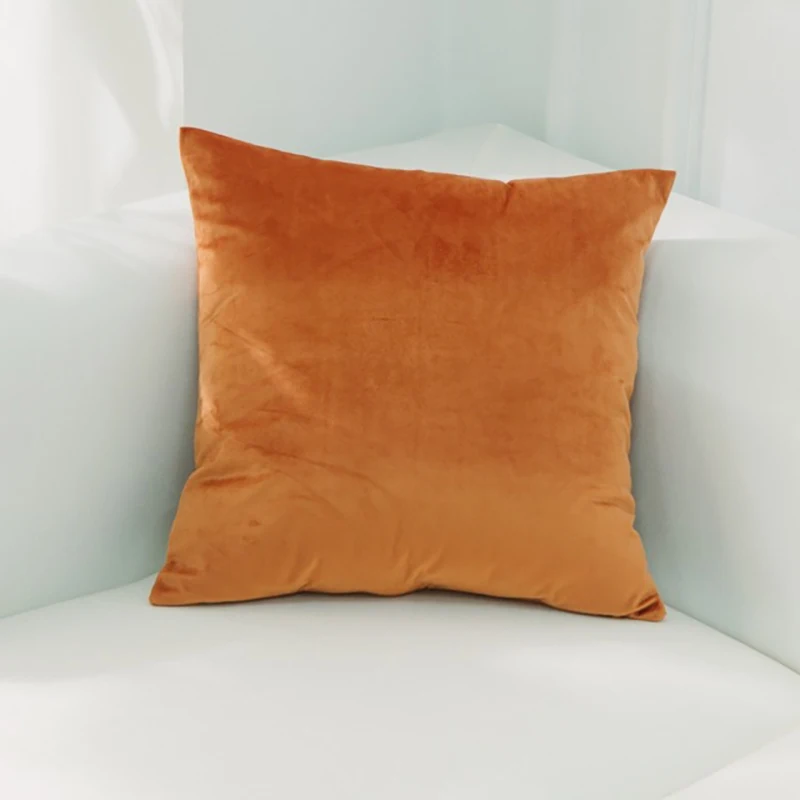 Nordic Style Velvet Pillowcase Simple Solid Throw Cushion Covers Square Pillow Cover for Bedroom Sofa Living Room Decoration - Цвет: 09