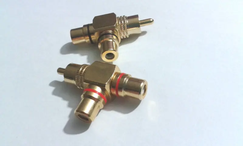 20 pcs Gold Plated 1 Male to 2 Female RCA Splitter Adapter AV Video Audio New | Обустройство дома