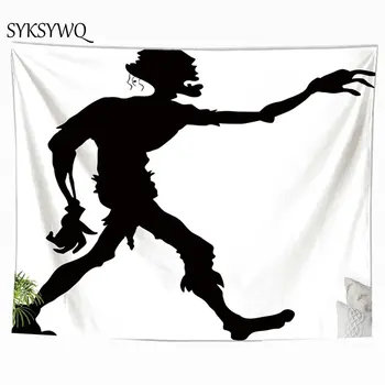 

black and white skull tapestry wall hanging blanket gobelin home décoration bohème muurdoek