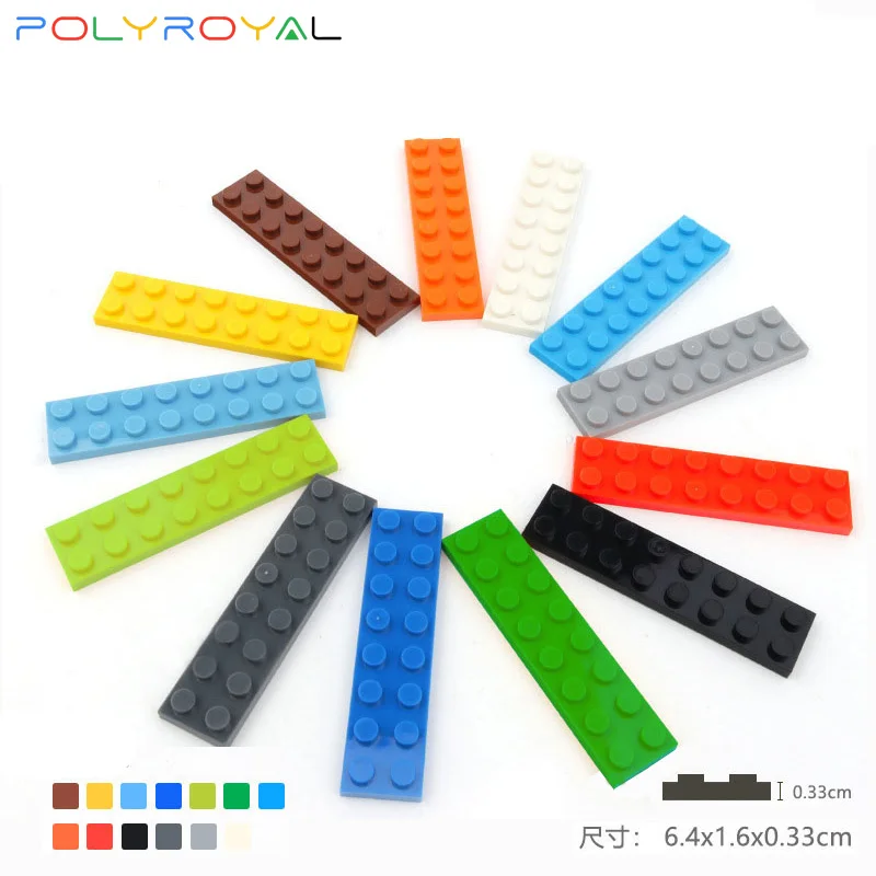 

Building Blocks accessories DIY Plastic Thin Brick 2x8 Dots 44 PCS Educational Creative Compatible With brands toys for childre