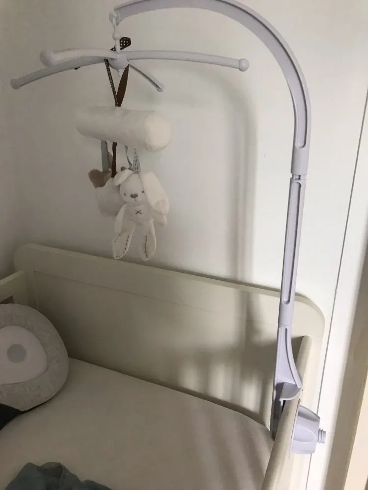 

Baby Crib Holder Rattles DIY Plush Hanging Baby Crib Mobile Bed Bell Golder Kids Toy Holder 360 Degree Rotate Arm Bracket Set