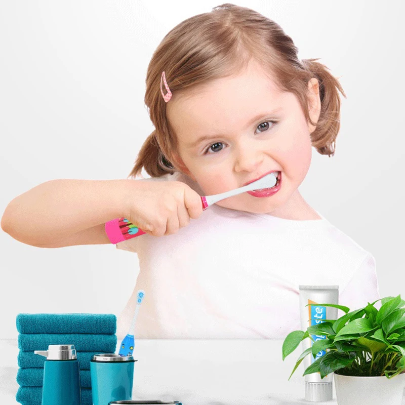 Children Automatic Electric Toothbrush Creative Cartoon Ultrasonic Waterproof Tooth Brush With 2 Brush Toothbrush Heads