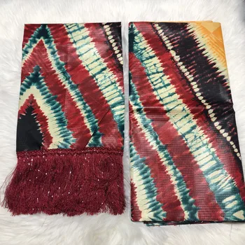 

2020 African Guinea Bazin Brocade Damask Fabric with Tassel Bazin Riche Brode Mali Bazin Brode Fabric 5+2yard/lot