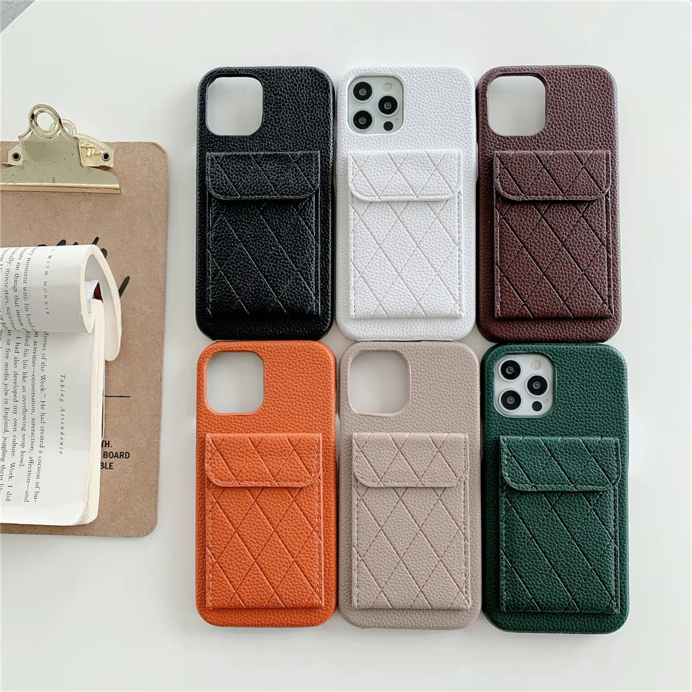 Luxury Brand Leather Case for Apple iPhone 14 13 12 11 Pro Max XR