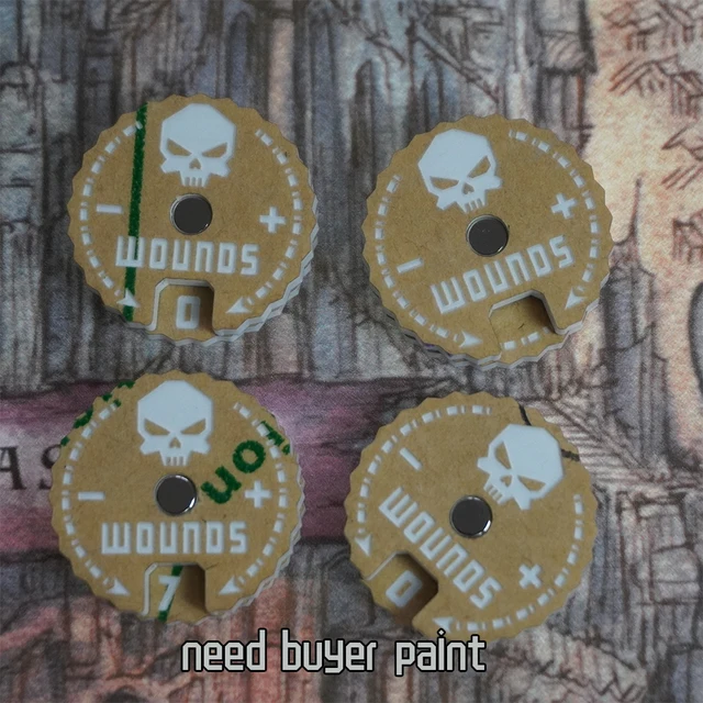 Wargame Base World – Wound Counter/Tracker/Dial/Marker 0-9 Wound Counter – 4 sets- need buyer paint