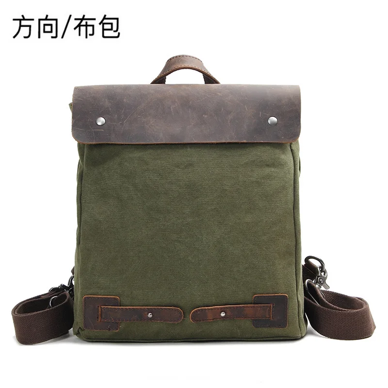 Холщовый Рюкзак на молнии рюкзак школьный маленький рюкзак - Цвет: Зеленый