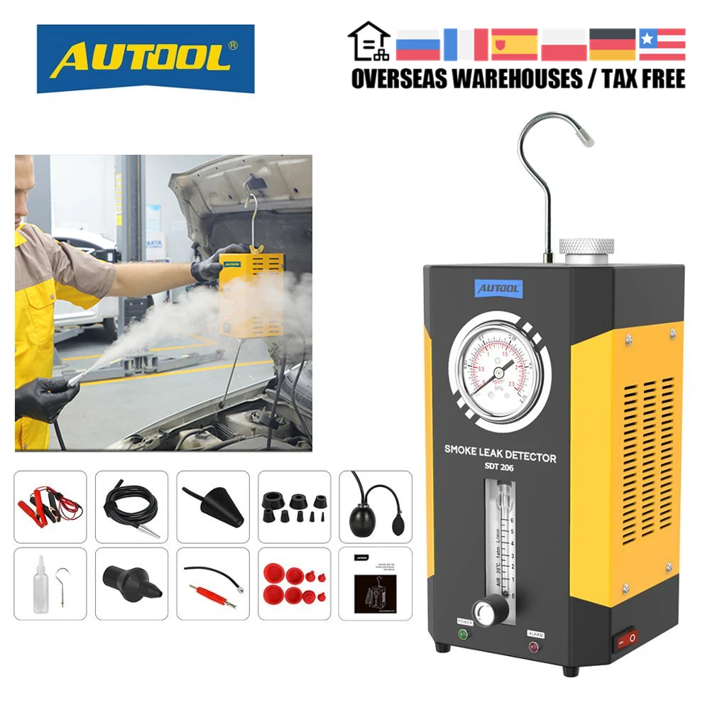 

Автомобильный детектор утечки дыма AUTOOL SDT206, устройство для обнаружения утечки дыма, автомобильный диагностический измеритель Выхлопного Дыма для трубопроводов