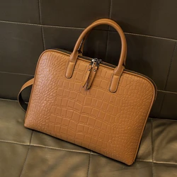 Women's Business Briefcase Female PU Leather Handbag Totes 13-14 Inch Laptop Bag Shoulder Office Bags For Female Messenger Bag