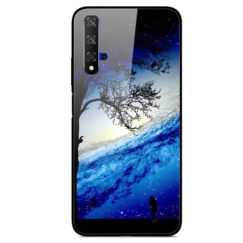 3D Cat Print Tempered Glass Phone Case Cover