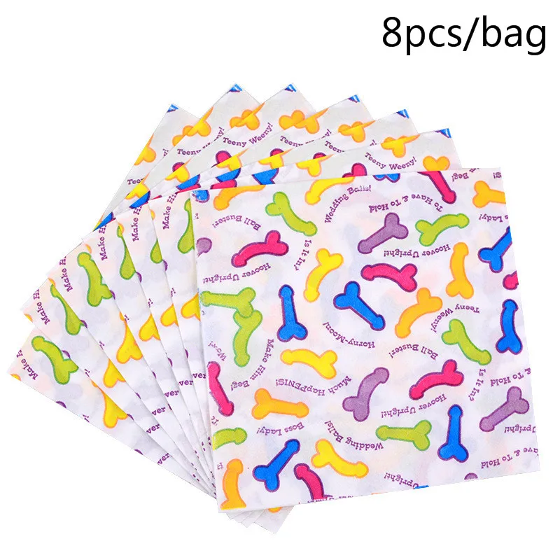 8pcs paper towel Одноразовая посуда Забавный пенис бумажные салфетки тарелки чашки невесты, чтобы быть Свадебные украшения курица вечерние для взрослых Bachelor вечерние принадлежности - Цвет: 8pcs paper towel