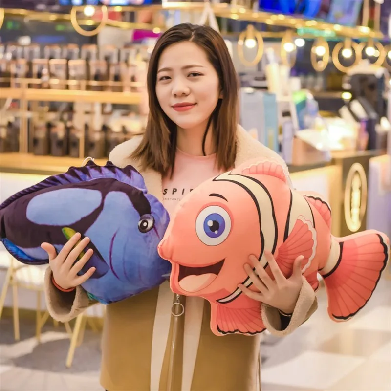 

Simulated Underwater World Cute 3D Clown Fish Stuffed Toy Turtle Tropical Fish Doll Pillow Home Sofa Decorations Animal Toy Gift