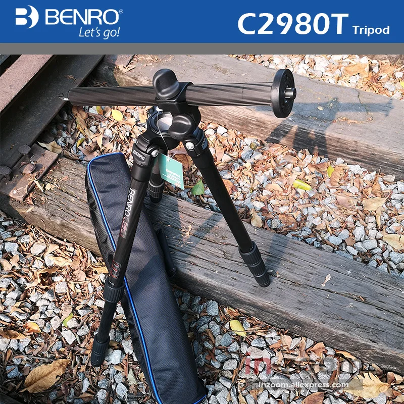 BENRO C2980T Tripod Carbon Fiber Leg Universal Support Tripods For Camera 4 Section Max Loading 12kg DHL Free Shipping |