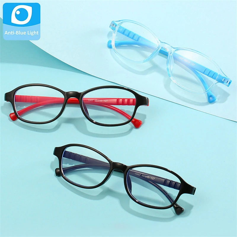 

New Child Anti Blue Light Blocking Glasses Children Boys Girls Classic Square Green Plastic Eyeglasses Frame Kids Eye Glasses