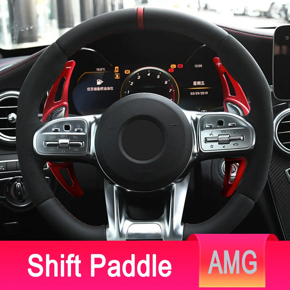 Steering Wheel Shift Paddles For Mercedes-benz Glc Gla Amg Mb A35 Gls63  Cla45 Gle63 2015-2019 Shifter Extension Car Styling