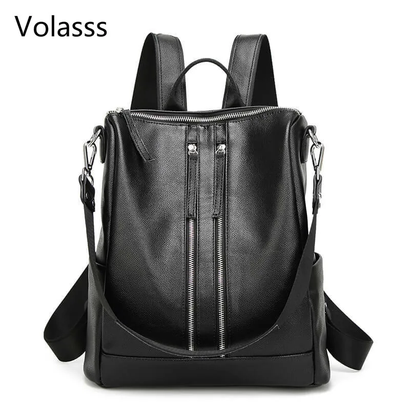 

2019 Single Shoulder Package Head Layer Cowhide Both Shoulders Package Backpack Genuine Leather Woman Package Will Woman Bags