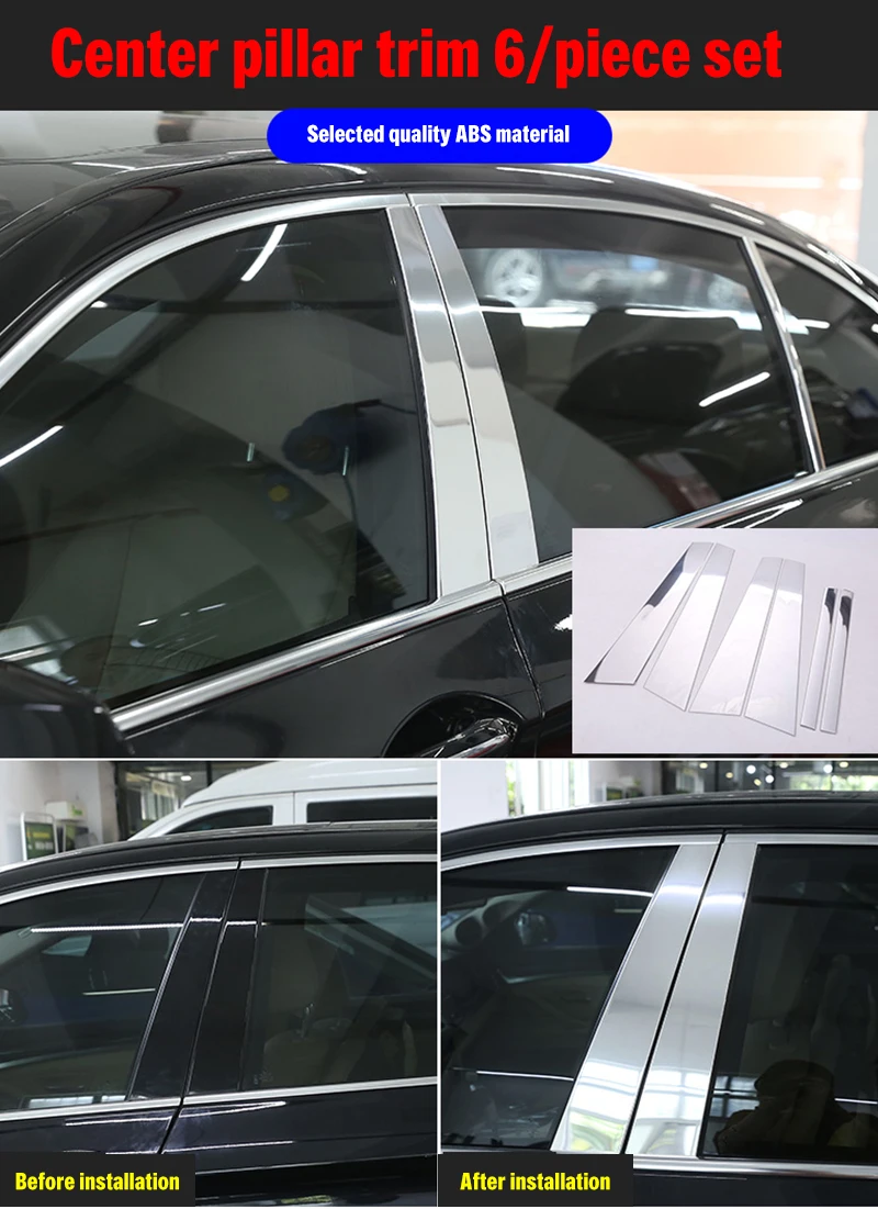 

For BMW 5 serie F10 F11 F18 520i 528i 535i 550i xDrive 2011-2017 chrome Car window pillar trim 4pcs