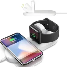 2 в 1 Беспроводное зарядное устройство USB Qi Быстрая зарядка для Apple Watch 3 2 1 iwatch iPhone XS Max XR X 8 Plus samsung S9 S8 S7